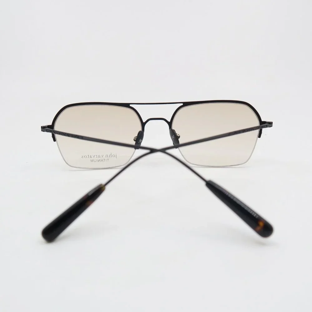 John Varvatos V173 53mm Black Titanium/Brown Gradient Half Rim, New Sunglasses.